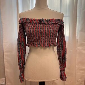 Off-Shoulder Striped Top